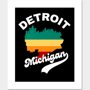 Detroit Michigan city map. Posters and Art